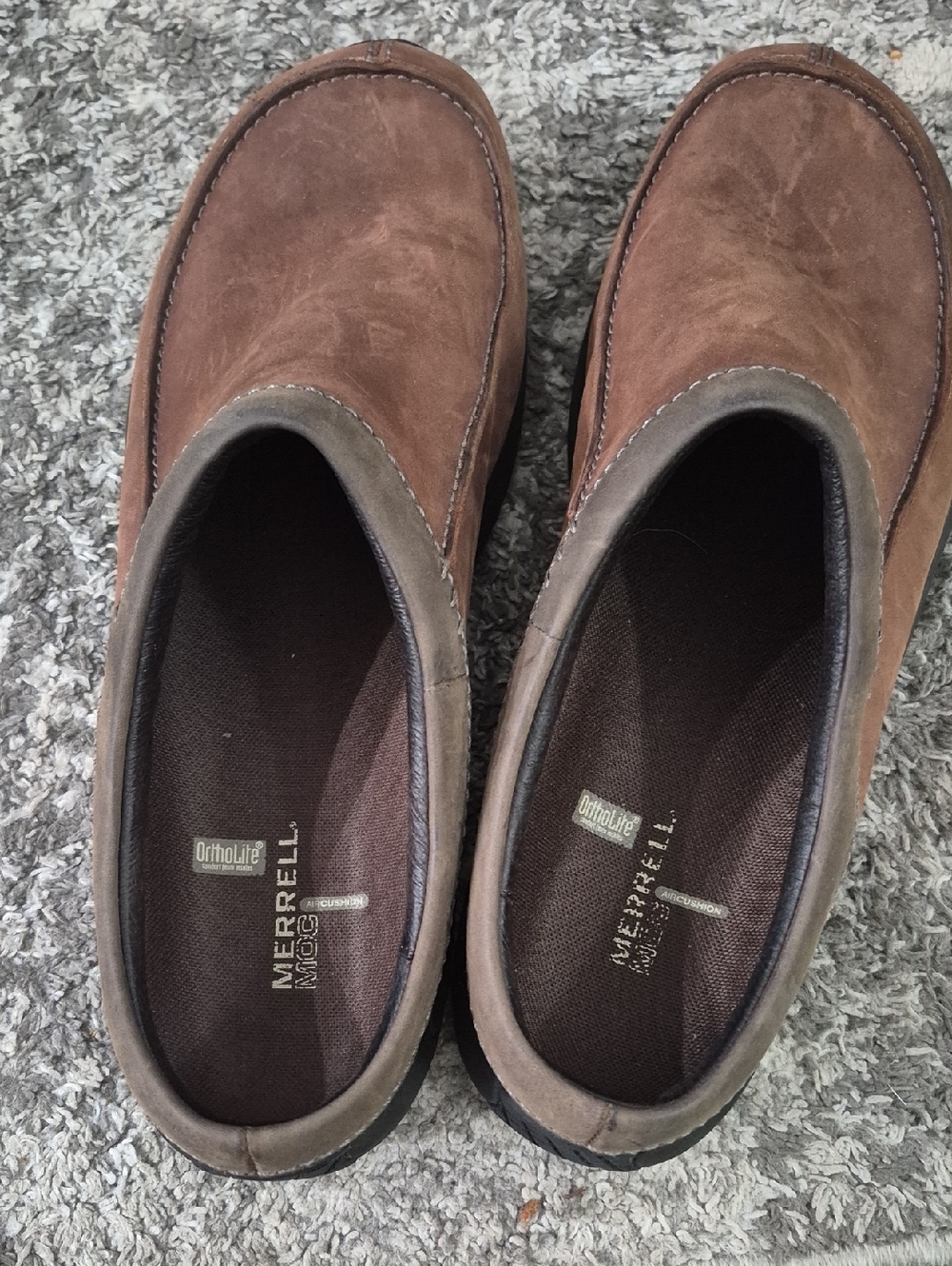 Merrell Brown Suede Slip-On Loafers with OrthoLite